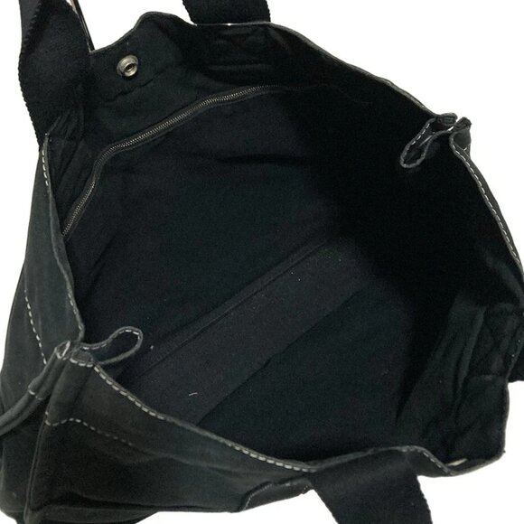 Auth HERMES Sac Deauville Tote MM - Black Canvas None Tote Bag - Picture 7 of 9